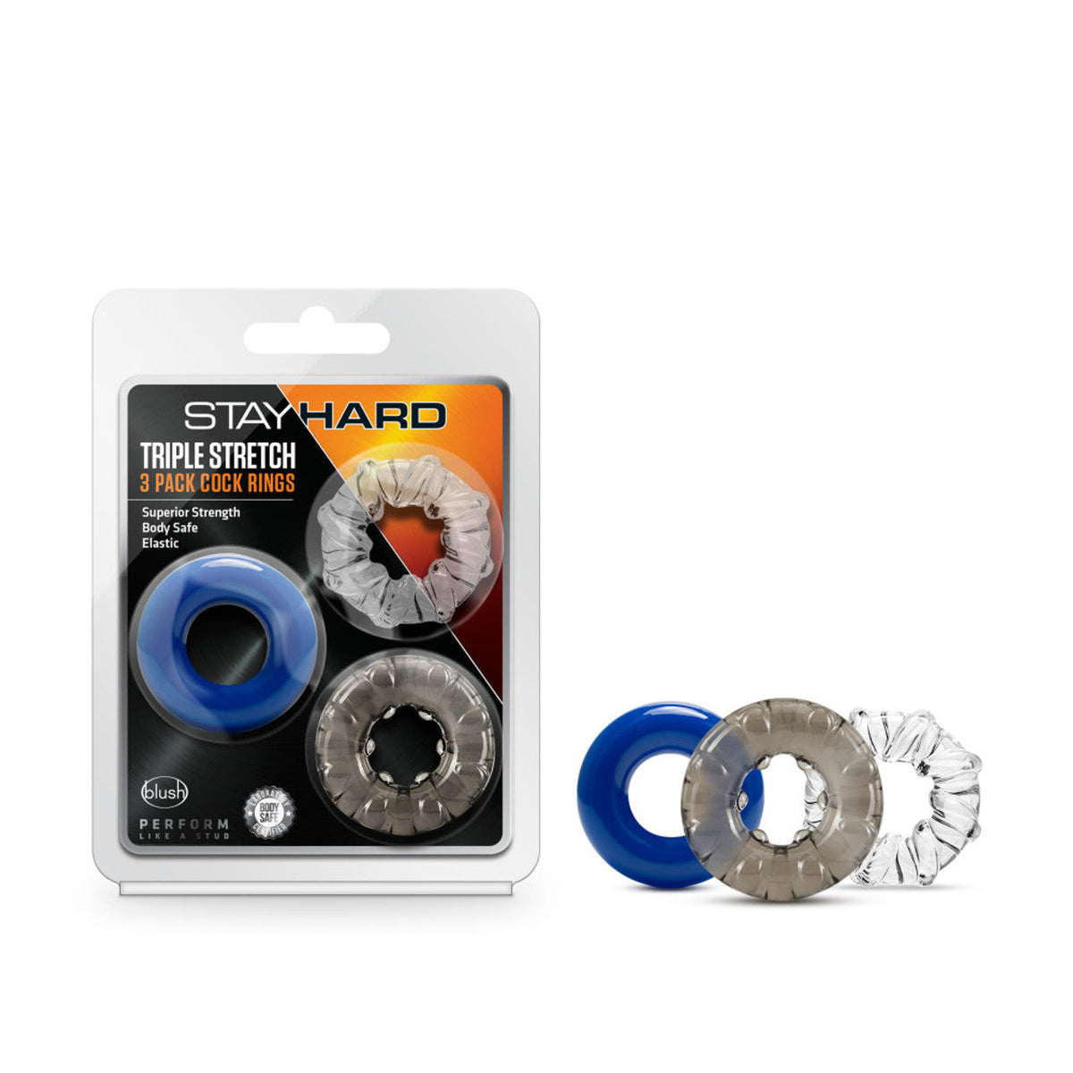 Stay Hard Triple Stretch 3-Pack Cock Rings
