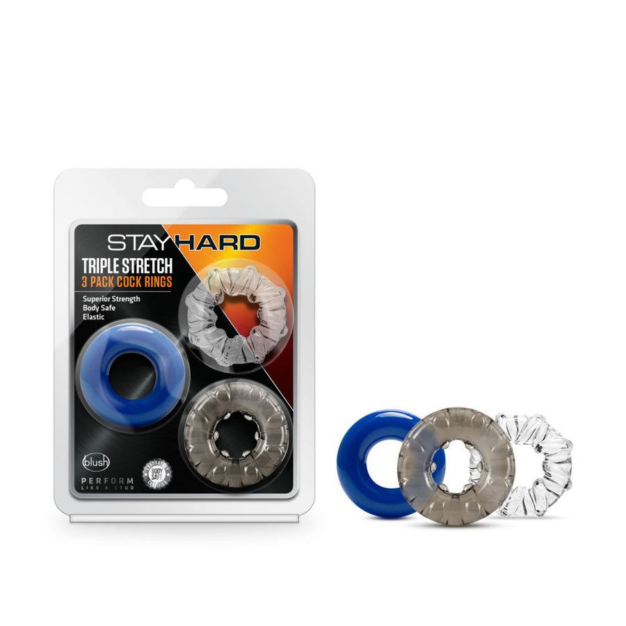 Stay Hard Triple Stretch 3-Pack Cock Rings