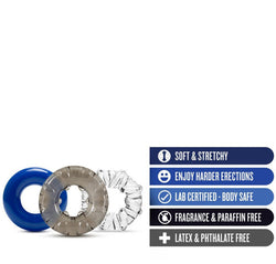 Stay Hard Triple Stretch 3-Pack Cock Rings