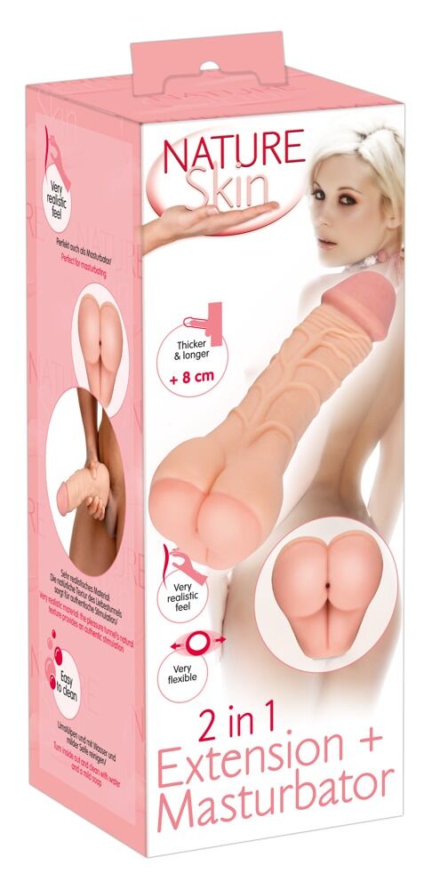 Nature Skin 2-in-1 Ext + Masturbator Ass