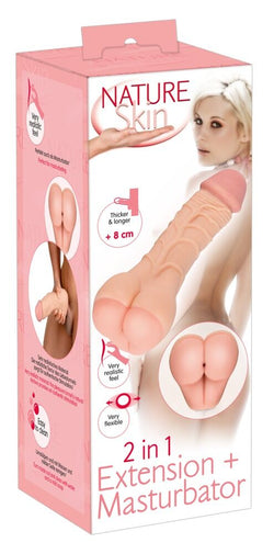 Nature Skin 2-in-1 Ext + Masturbator Ass