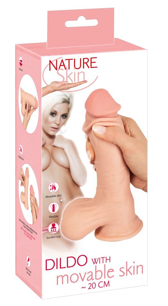 Nature Skin Dildo with Movable Skin 7.9"