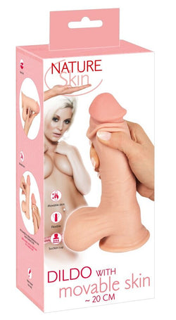 Nature Skin Dildo with Movable Skin 7.9"