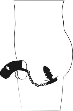 Black Velvet Cock cage with butt plug