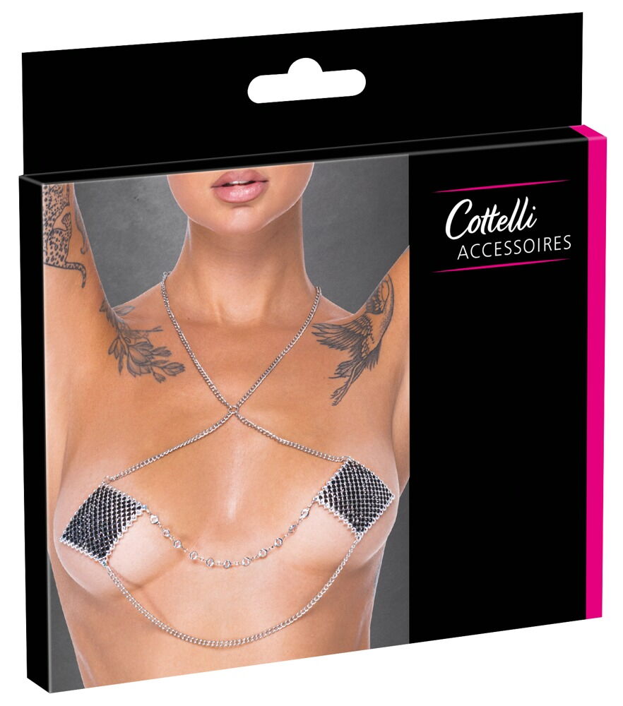Nipple Stickers Square, Black & Silver
