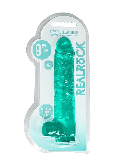 RealRock CC Dildo Balls Turquoise 9"