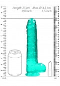 RealRock CC Dildo Balls Turquoise 9"