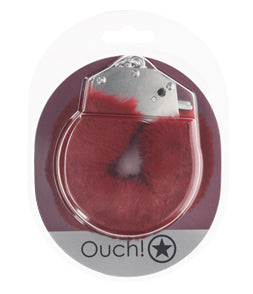 Ouch! Heavy-Duty Fluffy Handcuffs Burgundy