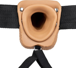 RealRock Vibrating Hollow Strap-On with Balls Tan