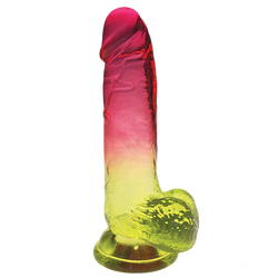 Shades Gradient Dildo Pink & Yellow 8"