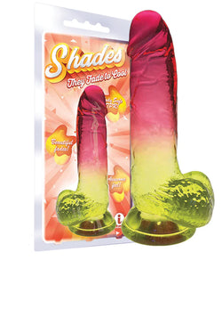Shades Gradient Dildo Pink & Yellow 8"