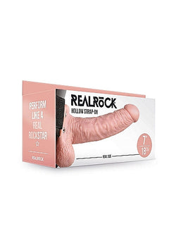 RealRock Hollow Strap-On With Balls 7"