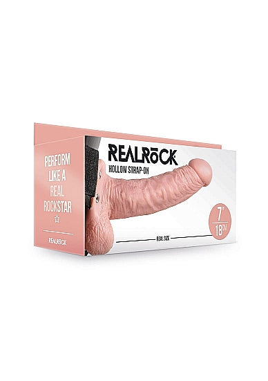 RealRock Hollow Strap-On With Balls 7"