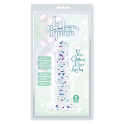 Glittergasm Dildo Blue Green Purple Swirl 7"