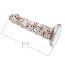 Glittergasm Dildo Red Orange Yellow Swirl 7"