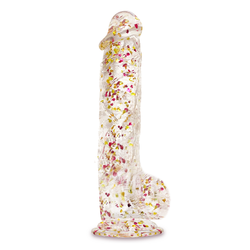 Glittergasm 8Dildo Red Orange Yellow Swirl 8"