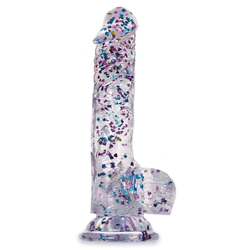 Glittergasm Dildo Blue Green Purple Swirl 8"