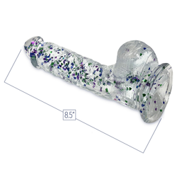 Glittergasm Dildo Blue Green Purple Swirl 8"