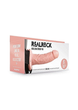 RealRock Hollow Strap-On Without Balls 6"