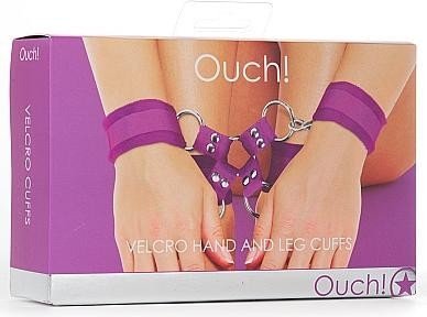Ouch! Velcro Hand and Leg Cuffs Purple