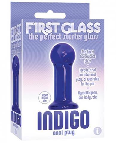 First Glass Anal Plug Indigo Borosilicate