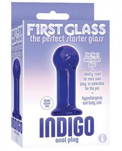 First Glass Anal Plug Indigo Borosilicate