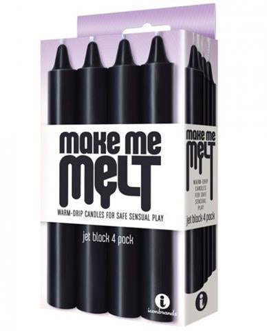 Make Me Melt Sensual Wax-Play Candles 4-Pack Black