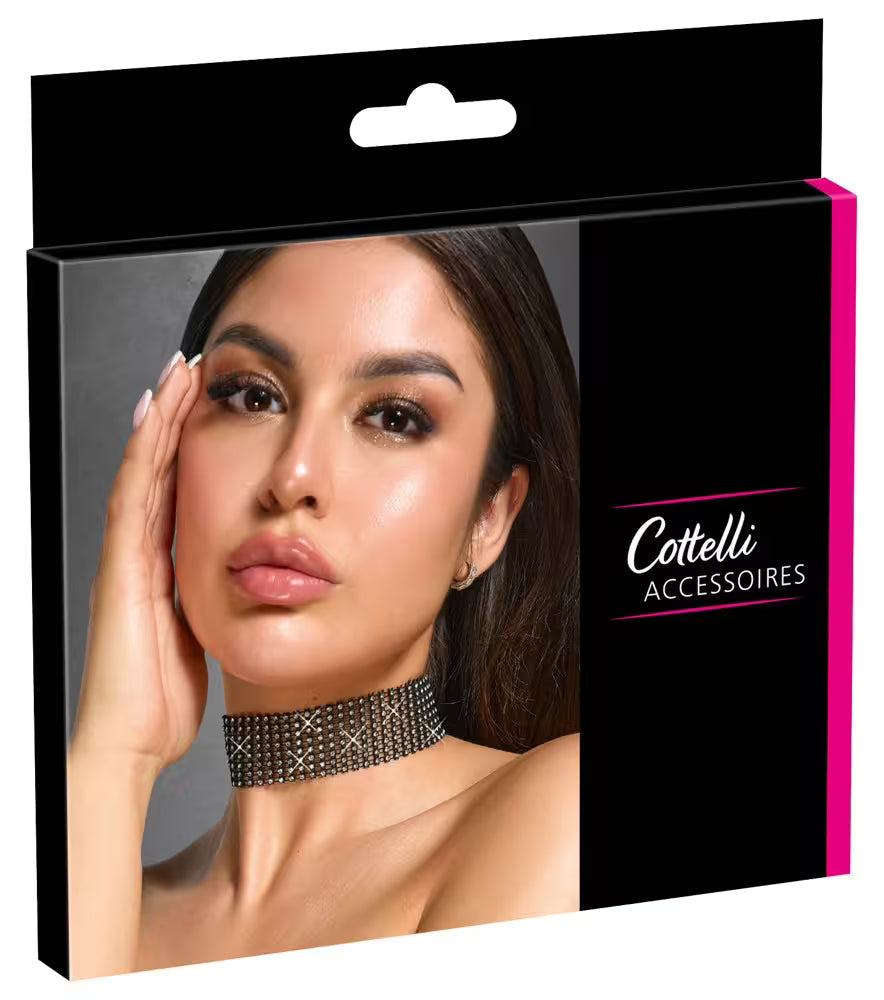 Cottelli Rhinestone Choker, Black