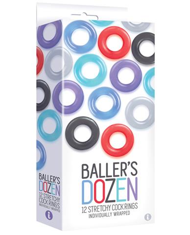 Baller's Dozen 12-Piece TPE Cock Ring Set