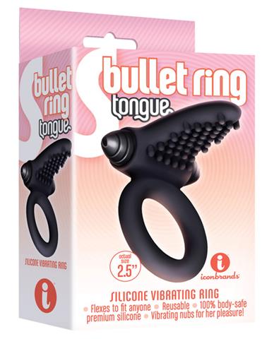 S-Bullet Tongue Silicone Vibrating C-Ring