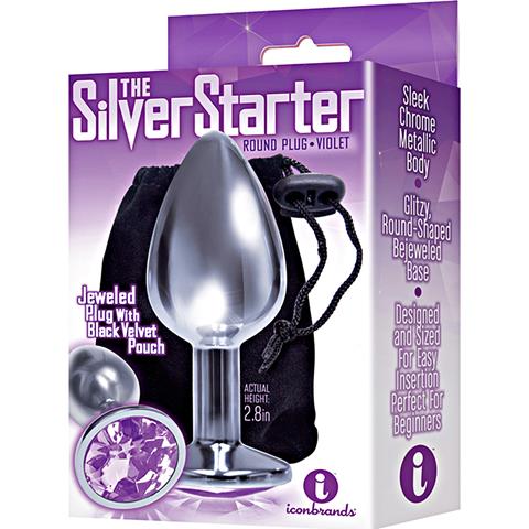 Silver Starter Bejeweled Steel Plug Violet