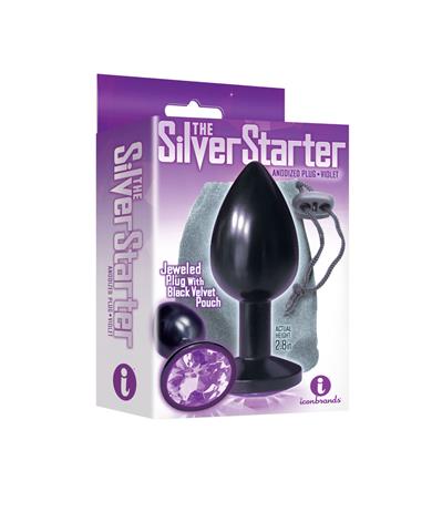 Silver Starter Bejeweled Steel Plug Violet