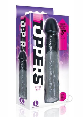 Toppers 3 inch Penis Extender Black Ribbed