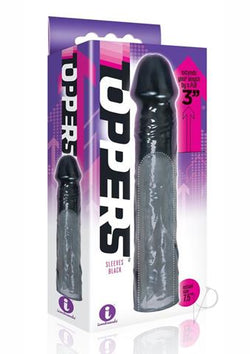 Toppers 3 inch Penis Extender Black Ribbed