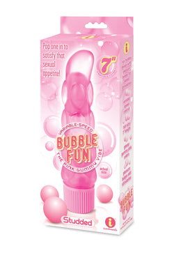 Bubble Fun Studded Gummy Vibrator 7" Pink
