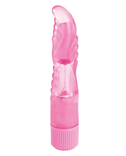 Bubble Fun Ribbed Gummy Vibrator 7" Pink