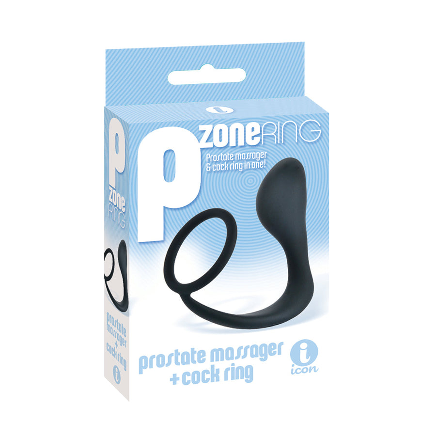 P-Zone Cock Ring Prostate Massager Black