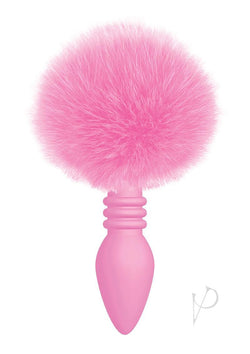 Cottontails Bunny Tail Butt Plug Ribbed Pink