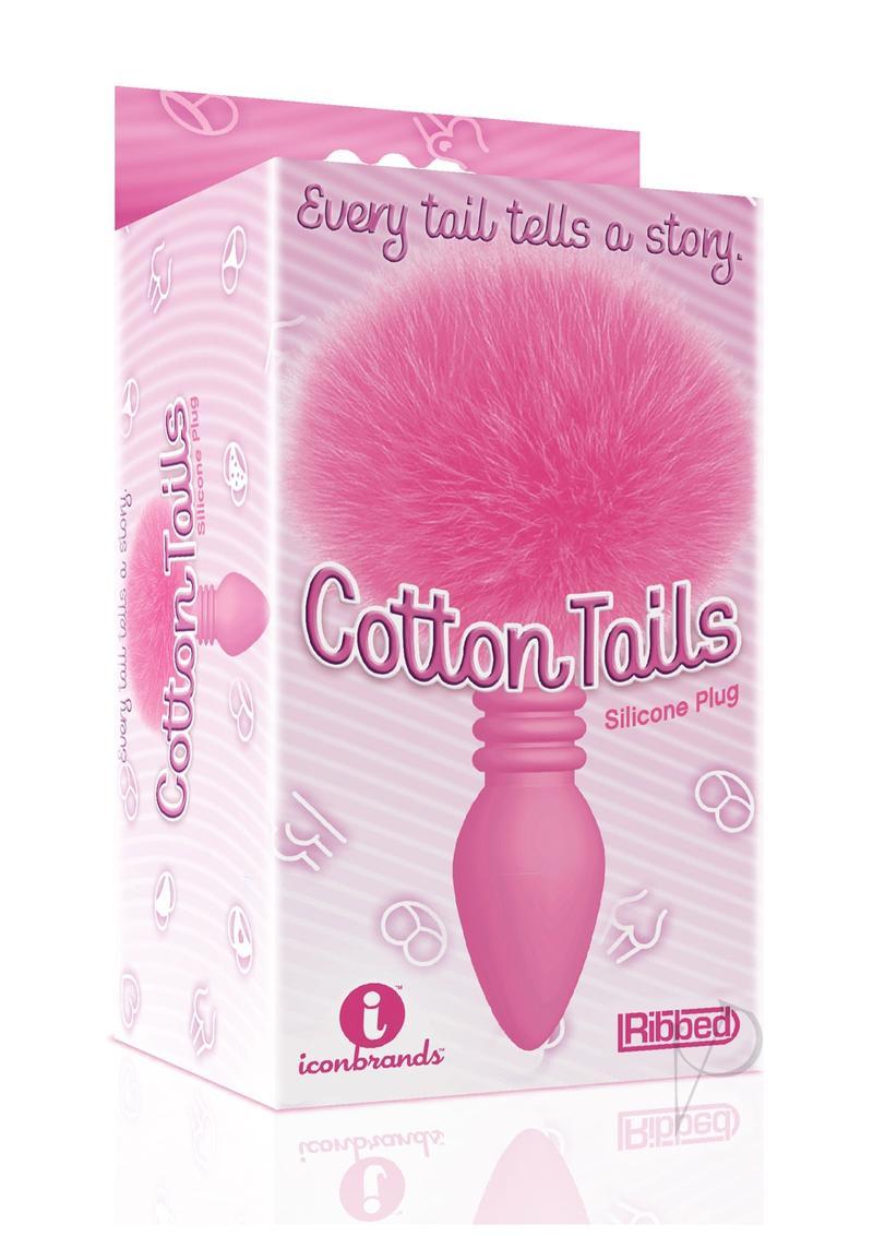 Cottontails Bunny Tail Butt Plug Ribbed Pink