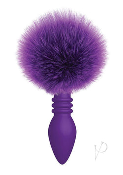 Ribbed Cottontails Bunny Tail Butt Plug Purple
