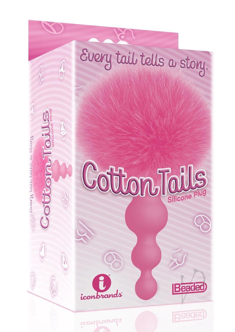 Cottontails Bunny Tail Butt Plug Beaded Pink