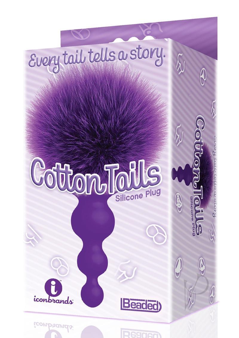 Cottontails Bunny Tail Butt Plug Beaded Purple