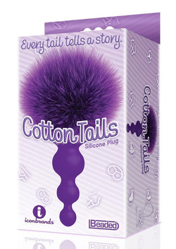 Cottontails Bunny Tail Butt Plug Beaded Purple