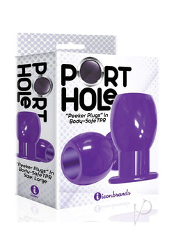 Port Hole Hollow Tunnel Butt Plug Purple