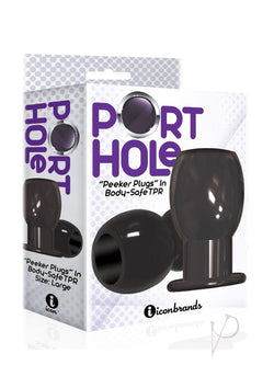 Port Hole Hollow Tunnel Butt Plug Black