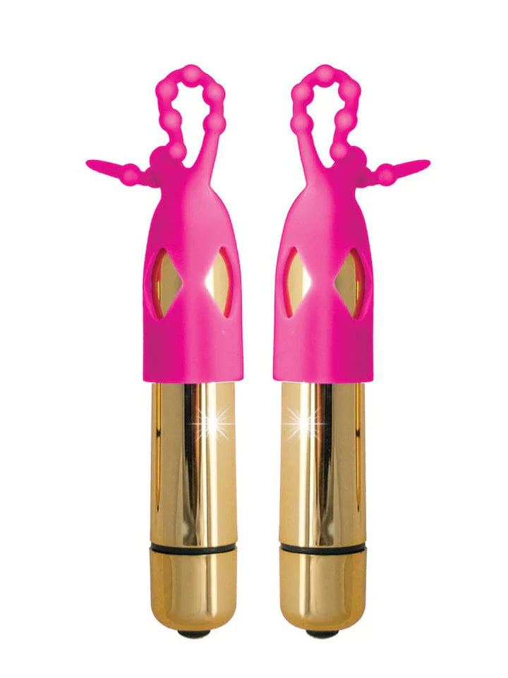 Seduce Me Vibrating Nipple Teasers Pink Gold
