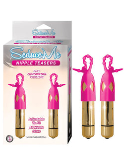 Seduce Me Vibrating Nipple Teasers Pink Gold
