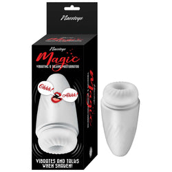 Magic Vibrating & Talking Masturbator - White