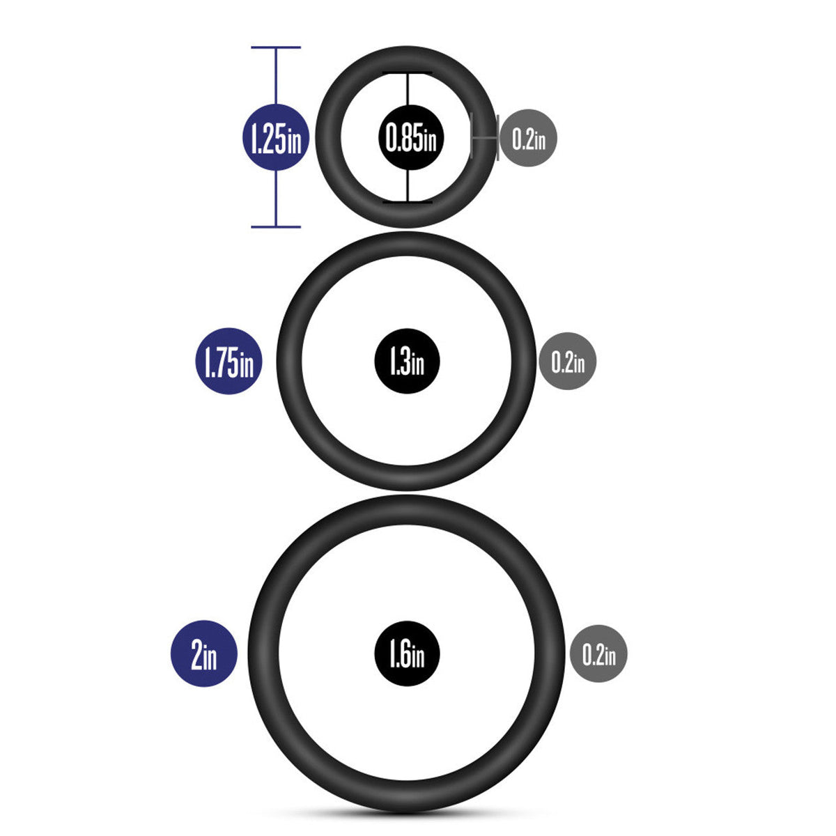 Performance VS4 Cock Ring Set Black