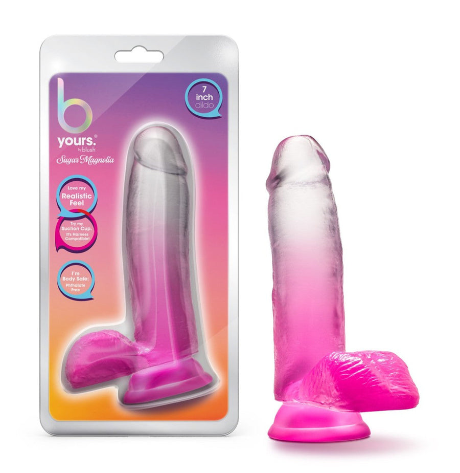 B Yours Sugar Magnolia Dildo Fuchsia 7"